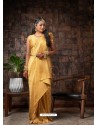 Yellow Designer Classic Wear Raw Silk Sari