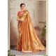 Gold Designer Traditional Wear Banarasi Silk Sari