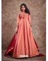 Light Orange Readymade Latest Designer Party Wear Anarkali Suit