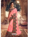 Peach Latest Designer Party Wear Sari