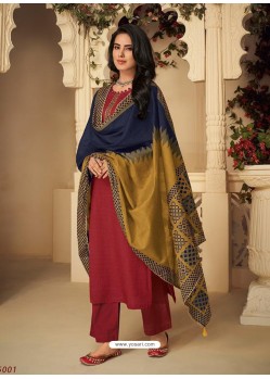 Rose Red Latest Heavy Designer Party Wear Straight Salwar Suit