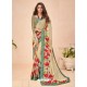 Light Beige Designer Casual Wear Crepe Sari