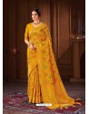 Yellow Latest Designer Party Wear Sari