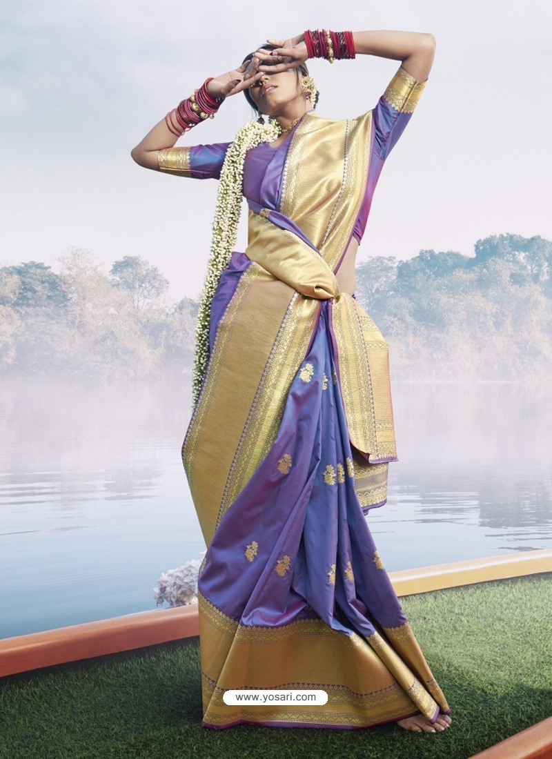 Violet Latest Designer Party Wear Sari