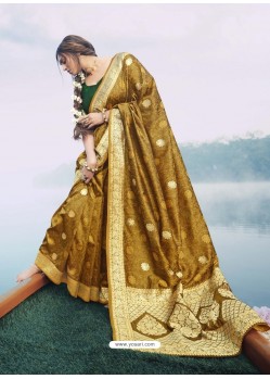 Marigold Latest Designer Party Wear Sari
