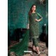 Dark Green Heavy Designer Party Wear Soft Net Pakistani Suit
