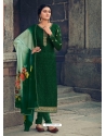 Dark Green Readymade Latest Designer Party Wear Straight Salwar Suit