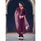 Purple Readymade Latest Designer Party Wear Straight Salwar Suit