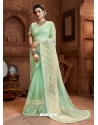 Sea Green Designer Party Wear Net Sari
