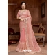 Pink Designer Party Wear Net Sari