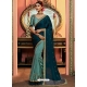 Teal Blue Latest Designer Party Wear Sari