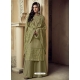 Olive Green Embroidered Designer Heavy Foux Georgette Sharara Suit