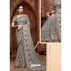 Grey Designer Party Wear Net Sari