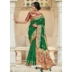 Forest Green Designer Party Wear Silk Sari