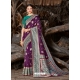 Purple Designer Party Wear Silk Sari