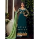 Teal Blue Designer Party Wear Pure Georgette Palazzo Suit