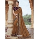 Brown Designer Party Wear Silk Sari