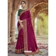 Deep Wine Designer Party Wear Silk Sari