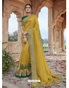 Mustard Designer Party Wear Silk Sari