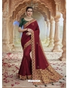 Maroon Designer Party Wear Silk Sari