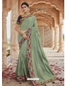 Olive Green Designer Party Wear Silk Sari