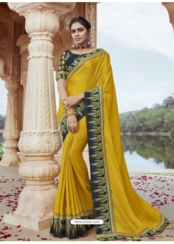 Corn Designer Party Wear Silk Sari