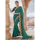 Teal Designer Party Wear Silk Sari