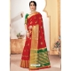Red Designer Party Wear Silk Sari