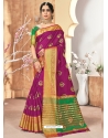 Medium Violet Designer Party Wear Silk Sari