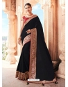 Black Designer Party Wear Dola Silk Sari