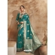 Turquoise Designer Classic Wear Art Silk Sari