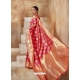 Light Red Designer Classic Wear Art Silk Sari