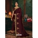 Maroon Designer Party Wear Fancy Silk Sari