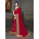 Rose Red Designer Classic Wear Art Silk Sari