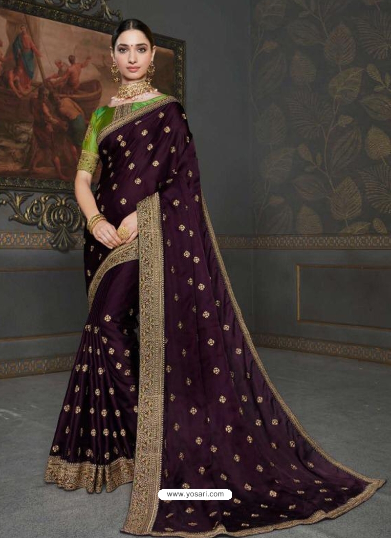 Purple Designer Classic Wear Art Silk Sari
