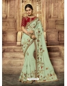 Sea Green Latest Designer Wedding Wear Sari