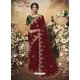 Maroon Latest Designer Wedding Wear Sari