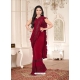 Maroon Designer Party Wear Imported Lycra Sari