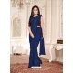 Dark Blue Designer Party Wear Imported Lycra Sari