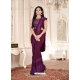 Deep Wine Designer Party Wear Imported Lycra Sari
