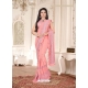 Peach Designer Party Wear Imported Lycra Sari