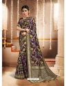Purple Designer Party Wear Heavy Silk Sari