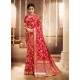Fuchsia Designer Party Wear Heavy Silk Sari