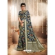 Dark Blue Designer Party Wear Heavy Silk Sari