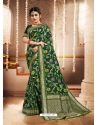 Dark Green Designer Party Wear Heavy Silk Sari