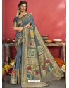 Grey Designer Party Wear Art Silk Sari