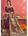 Purple Designer Party Wear Art Silk Sari