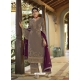 Taupe Designer Party Wear Palazzo Pakistani Suit