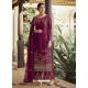 Medium Violet Designer Party Wear Palazzo Pakistani Suit