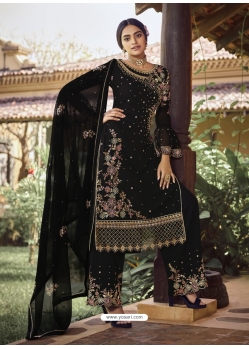 Black Designer Party Wear Palazzo Pakistani Suit